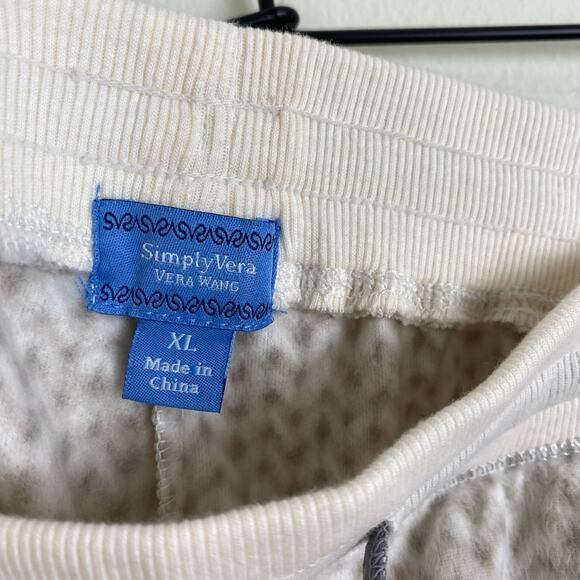 Simply Vera Womens Lounge Set Size XL Cream Gray Cozy Pajamas Soft - Picture 6 of 11